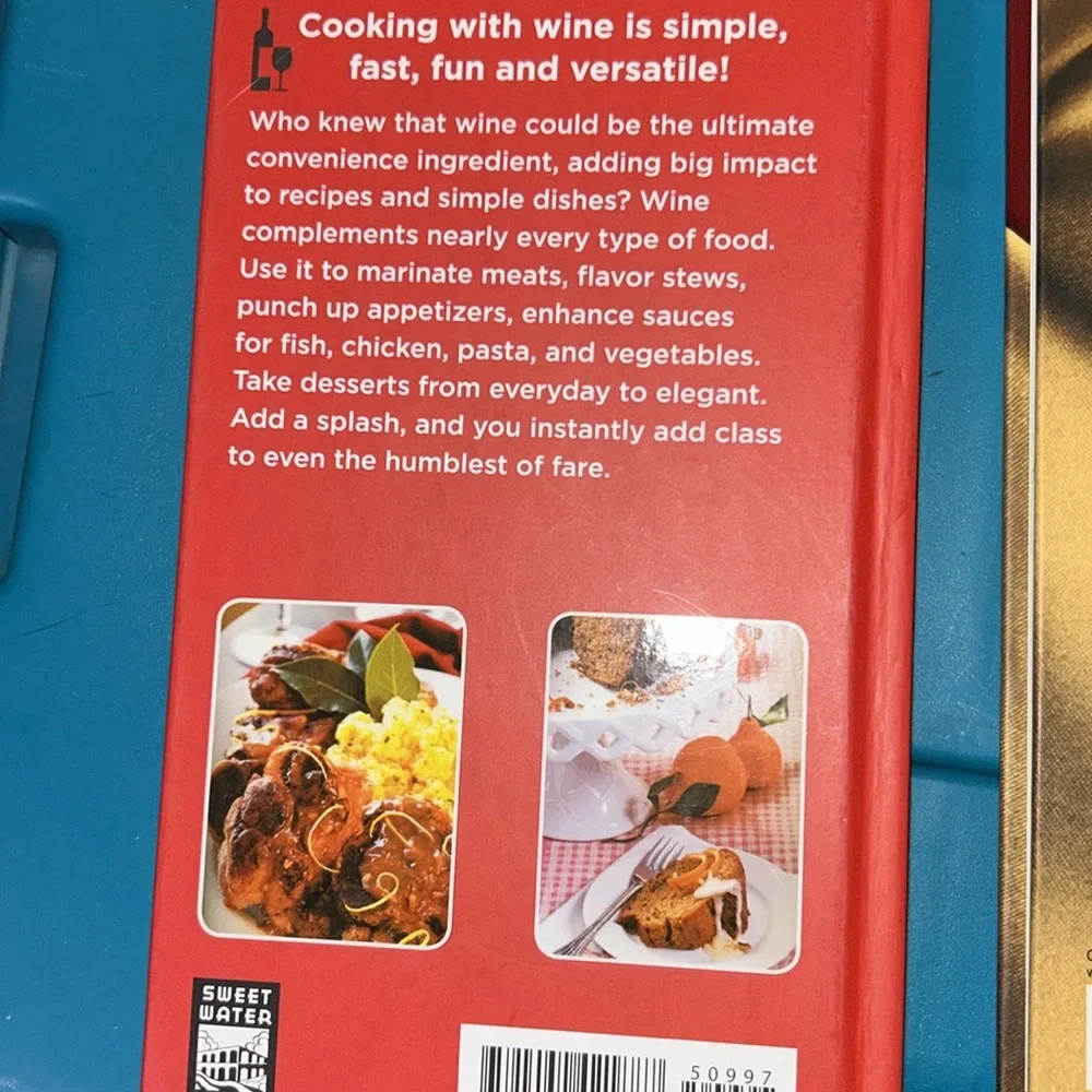 Two cookbooks cooking with wine and cooking with liquors